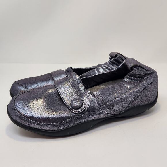 Dansko Women Carol Shimmer Metallic Silver Leather Loafer Size 38 US 7.5 Comfort - Picture 4 of 9
